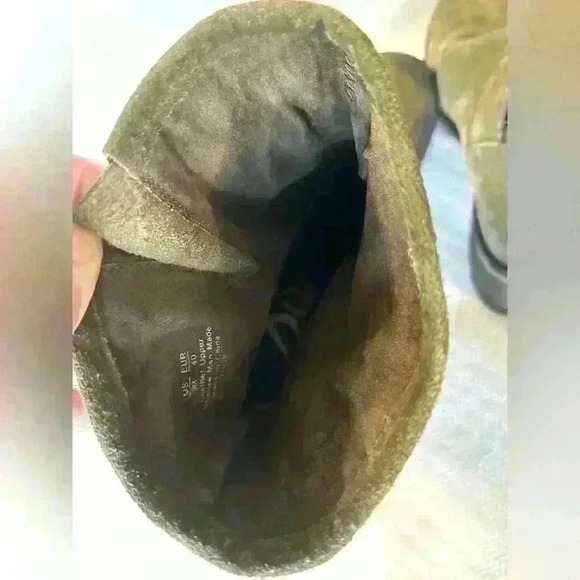 Sam Edelman Troy Leather Buckle Pull-On Moto Boots in Army Green Size 9 - Picture 5 of 7